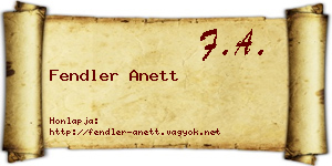 Fendler Anett névjegykártya