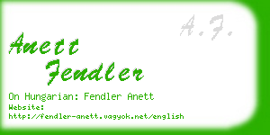 anett fendler business card